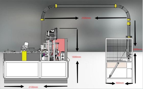 完全に自動紙カップとプレートを作るマシンと外部のサイズ 2130mm*1350mm*1900mm